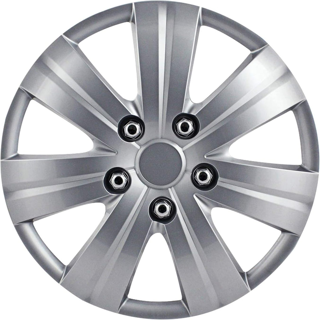 Matte Silver 7-Spoke 14 Inch Wheel Covers Set of 4 V400139