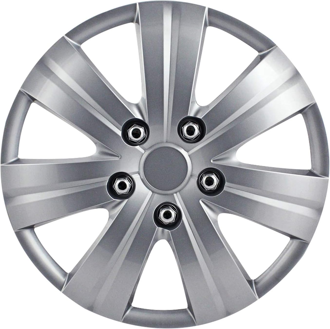 Matte Silver 7-Spoke 14 Inch Wheel Covers Set of 4 V400139