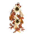 20 Inch Artificial Hanging Vine with Pumpkin Pine Cone Silk Flowers Fall Decor Q3928