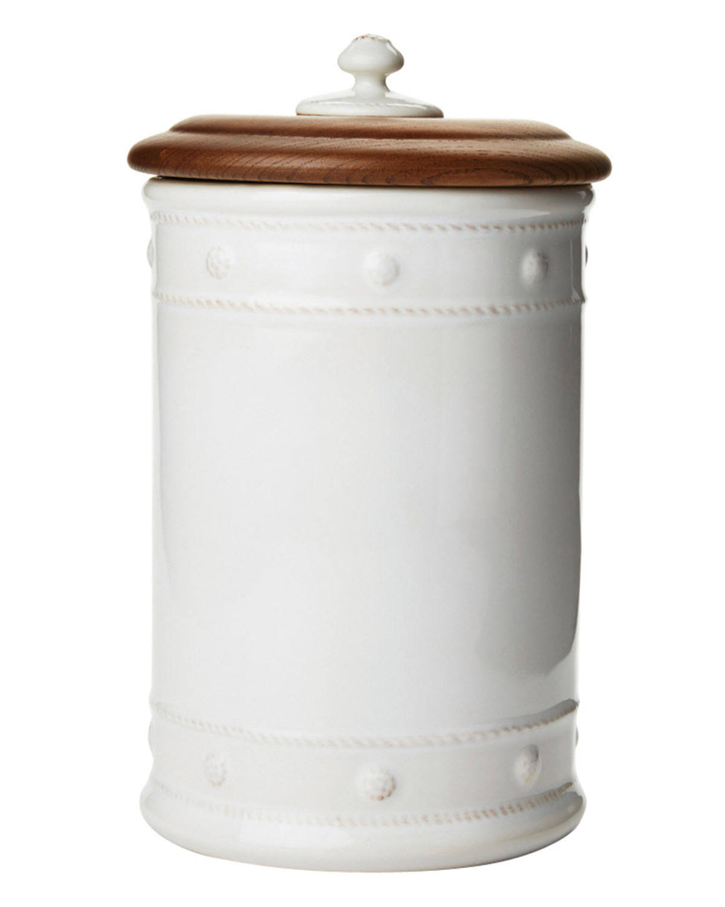 Whitewash Canister with Wooden Lid X601