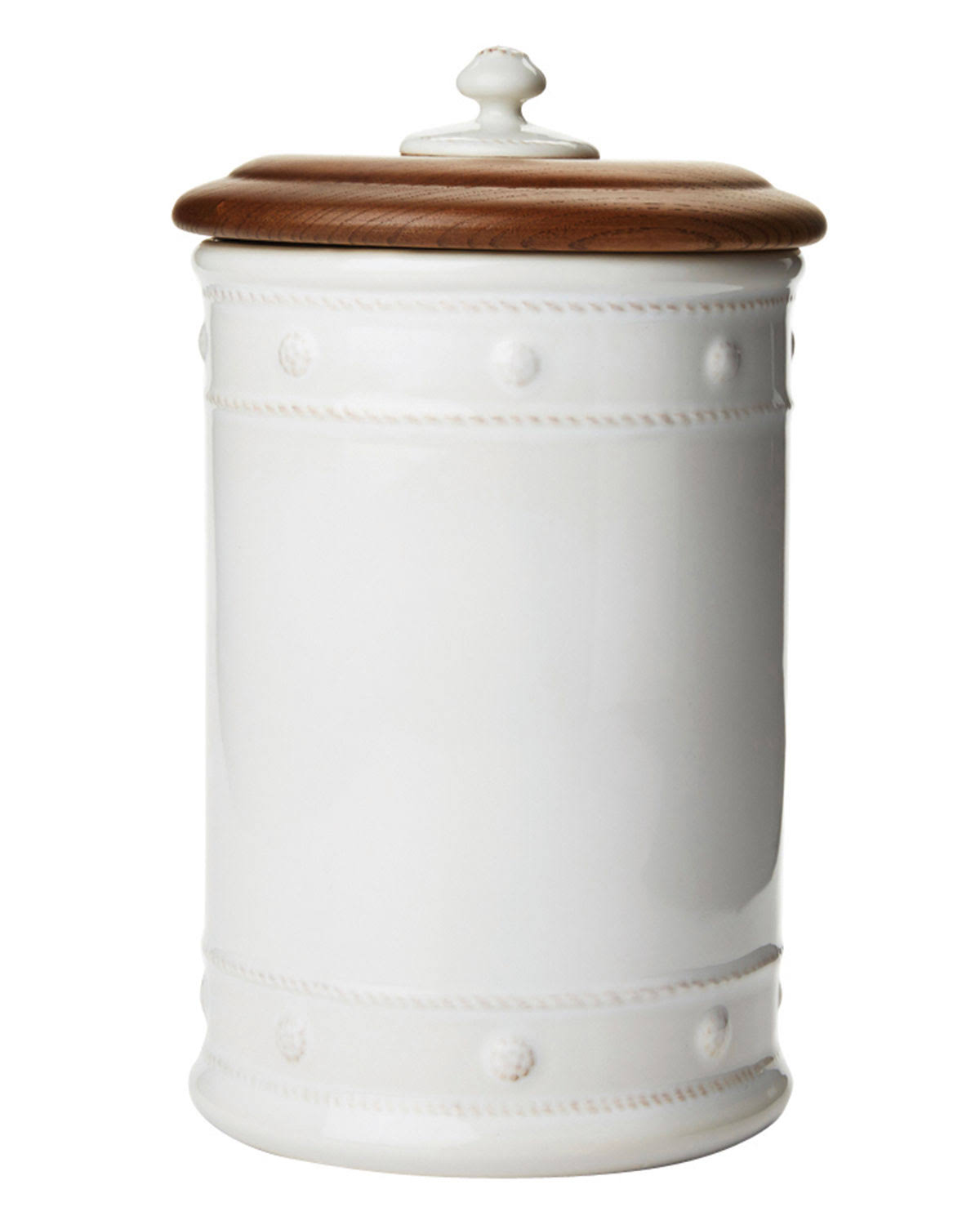 Whitewash Canister with Wooden Lid X601