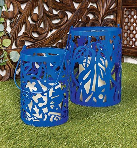 Blue Candle Lanterns Set of 2 R274