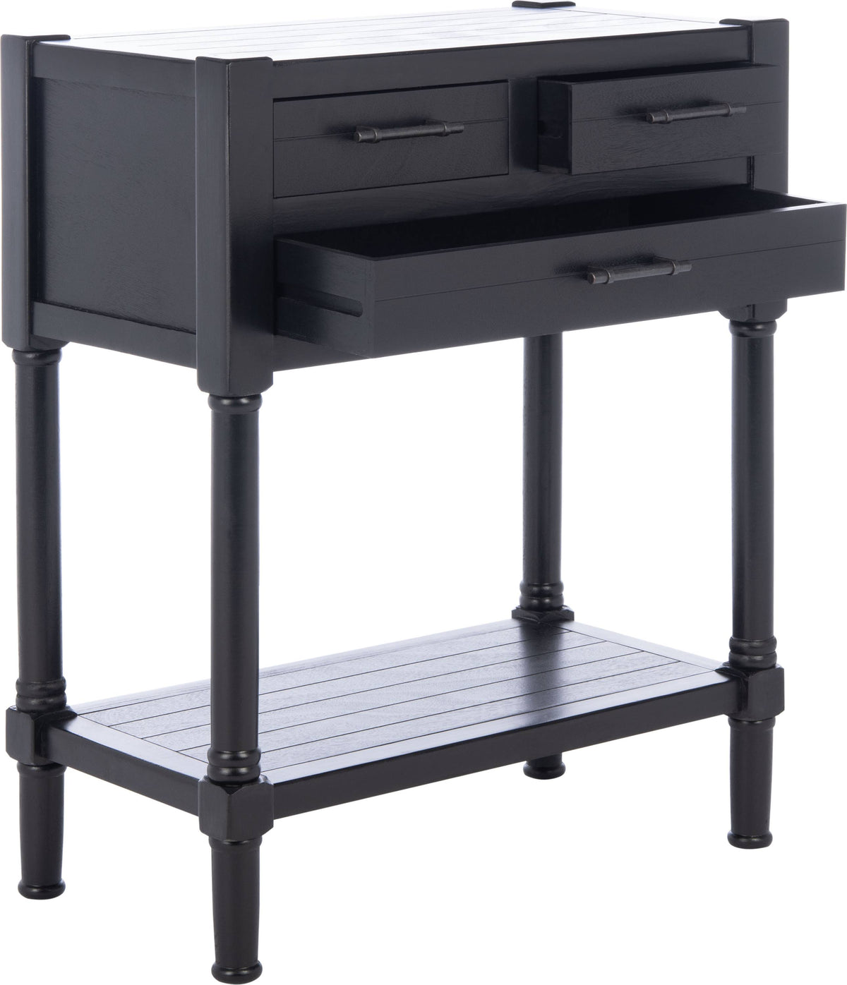 Black 3 Drawer Console Table X29384