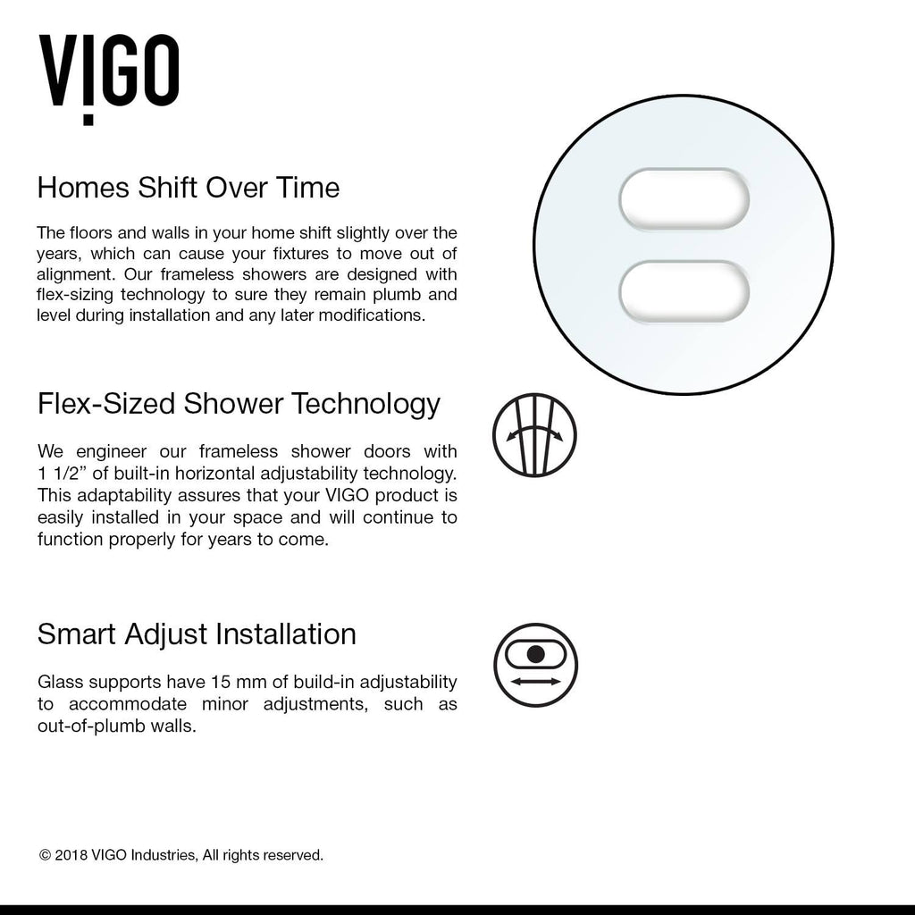 Chrome Adjustable Frameless Hinged Shower Door, 74x22H S958299