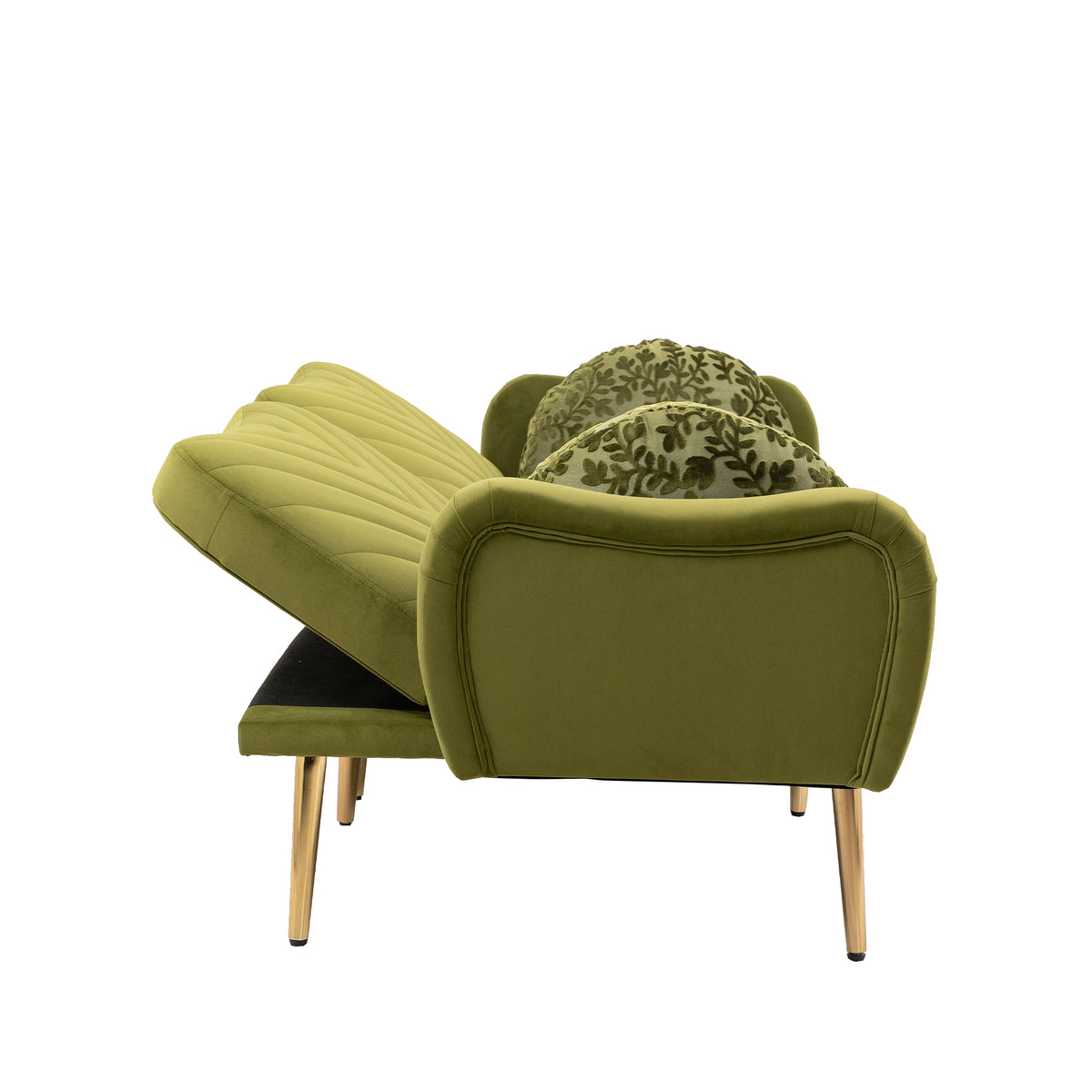 Velvet Love Seats Sofa with 2 Bolster Pillows F721