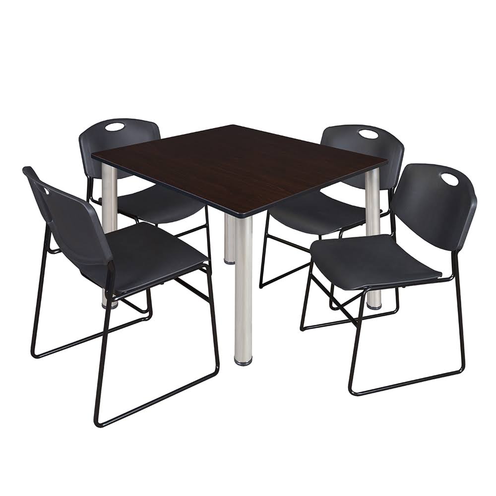 48x22 Square Breakroom Table with 4 Stack Chairs C928846