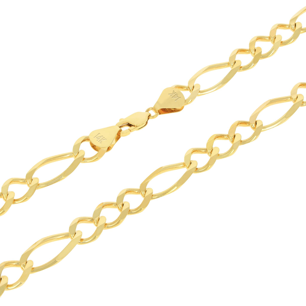 14k Yellow Gold Solid Figaro Chain Link Necklace 18" - 30" L6432