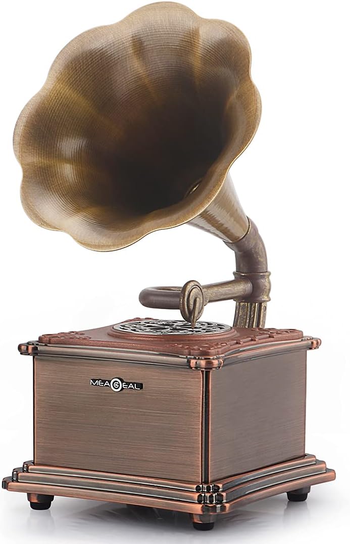 Mini Retro Bluetooth Speaker with Copper Horn Aluminum Body J2537