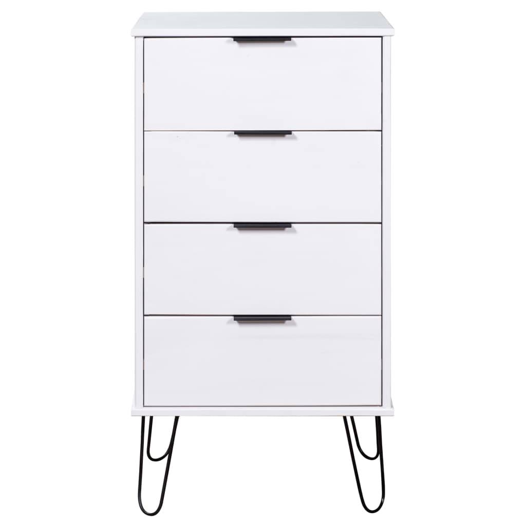 Drawer Cabinet Gray Solid Pine Wood H3030