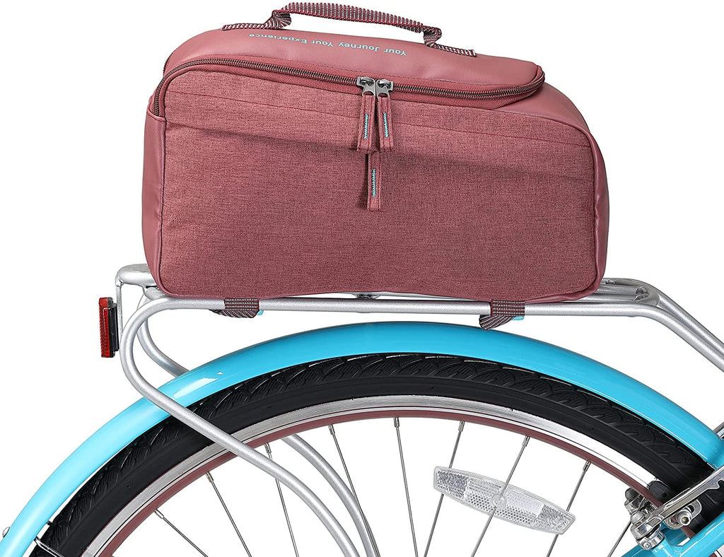 Burgundy Waterproof Bicycle Pannier Bag Rear Rack Trunk with Carry Handle N270
