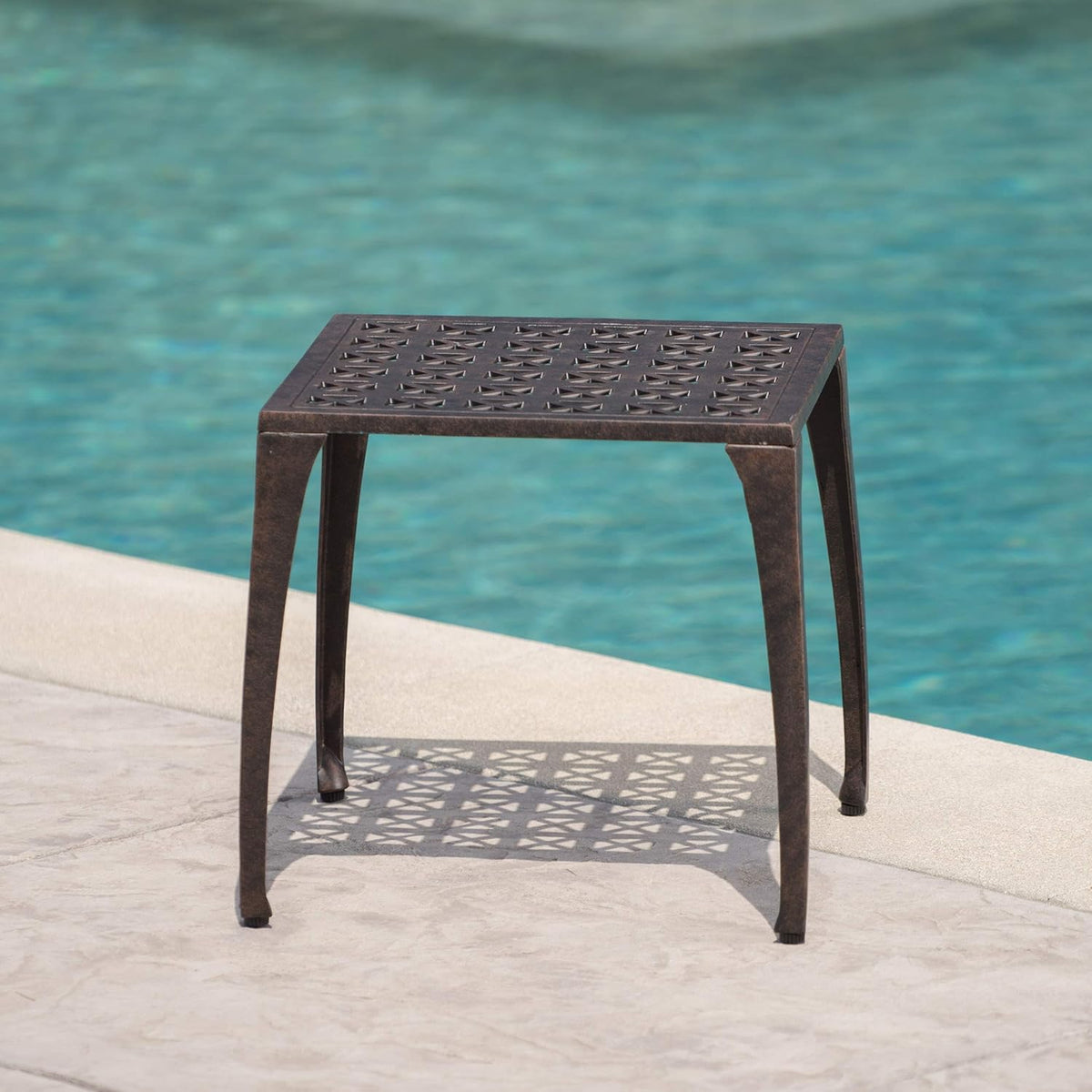 Bronze Finished Cast Aluminum Side Table M5990