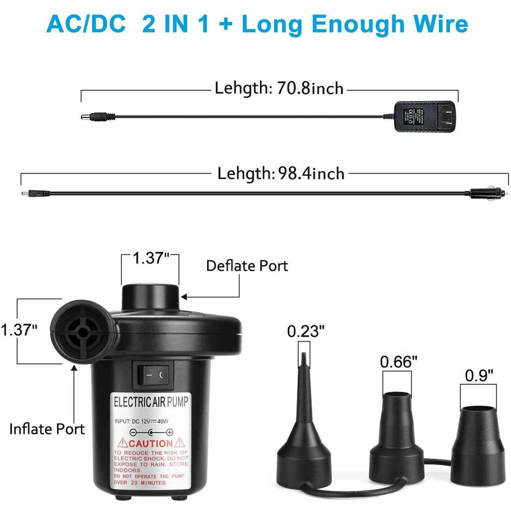 Electric Air Pump for Inflatable Camping Portable U920