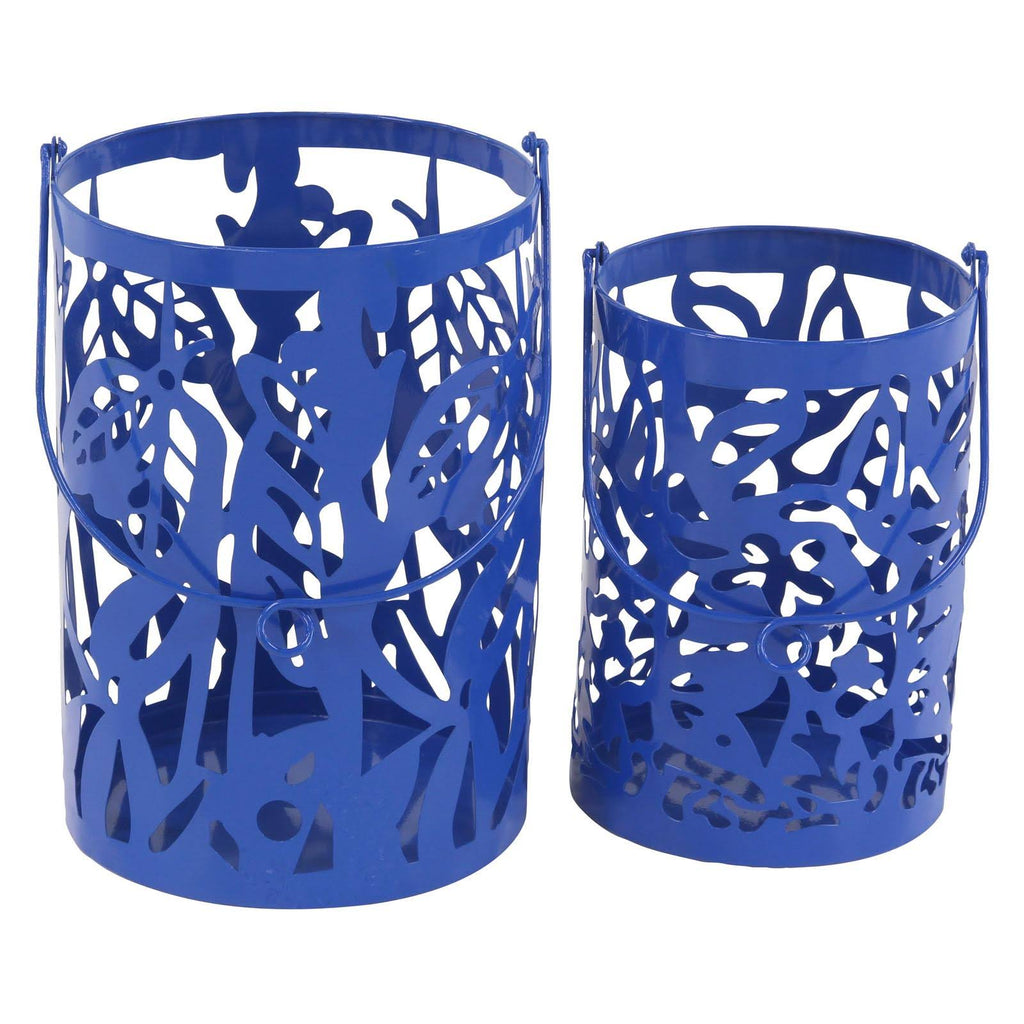 Blue Candle Lanterns Set of 2 R274
