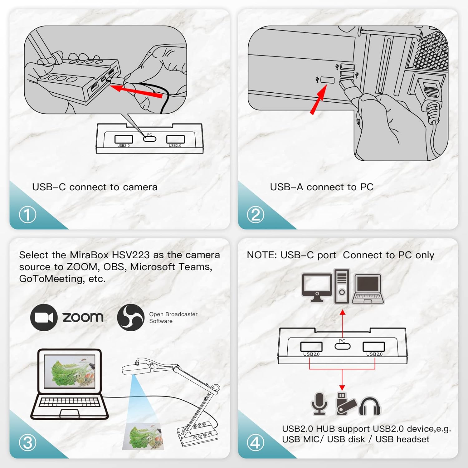 USB Document Camera 10MP Pack of 2 with LED Light N364886