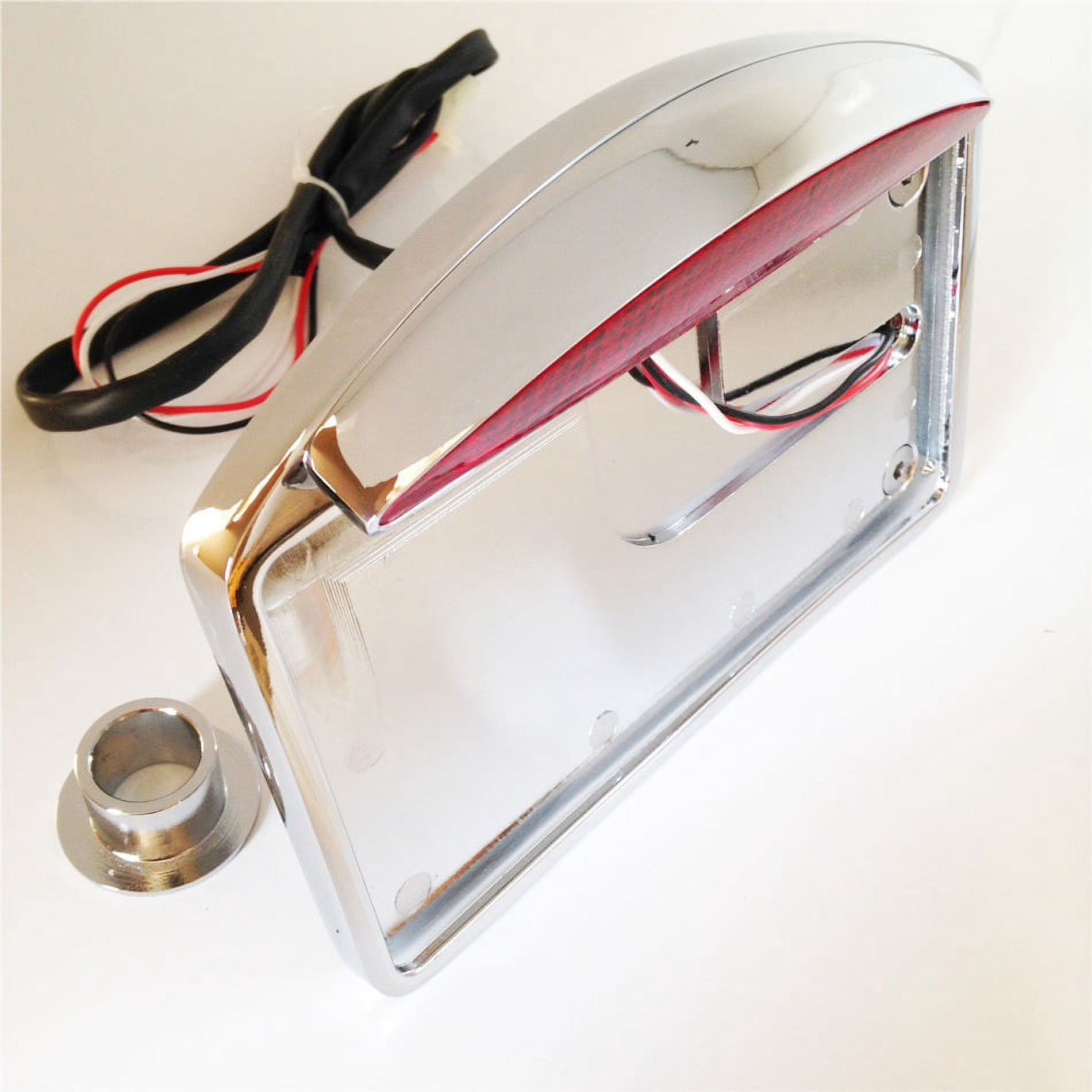 Chrome Side Mounted License Plate Bracket with Led Tail Light Brake Light V966