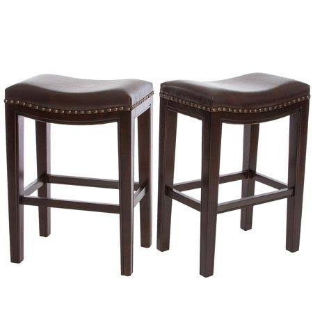 Brown Backless Counter Stools (Set of 2) W547327