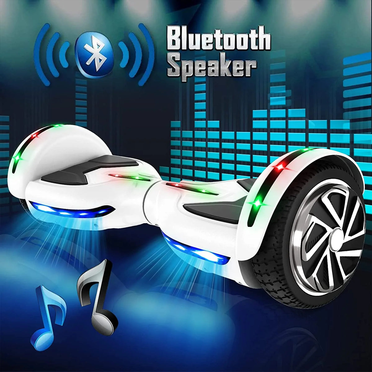6.5inch Self Balancing Hoverboard with Bluetooth Speaker LED Lights A6419