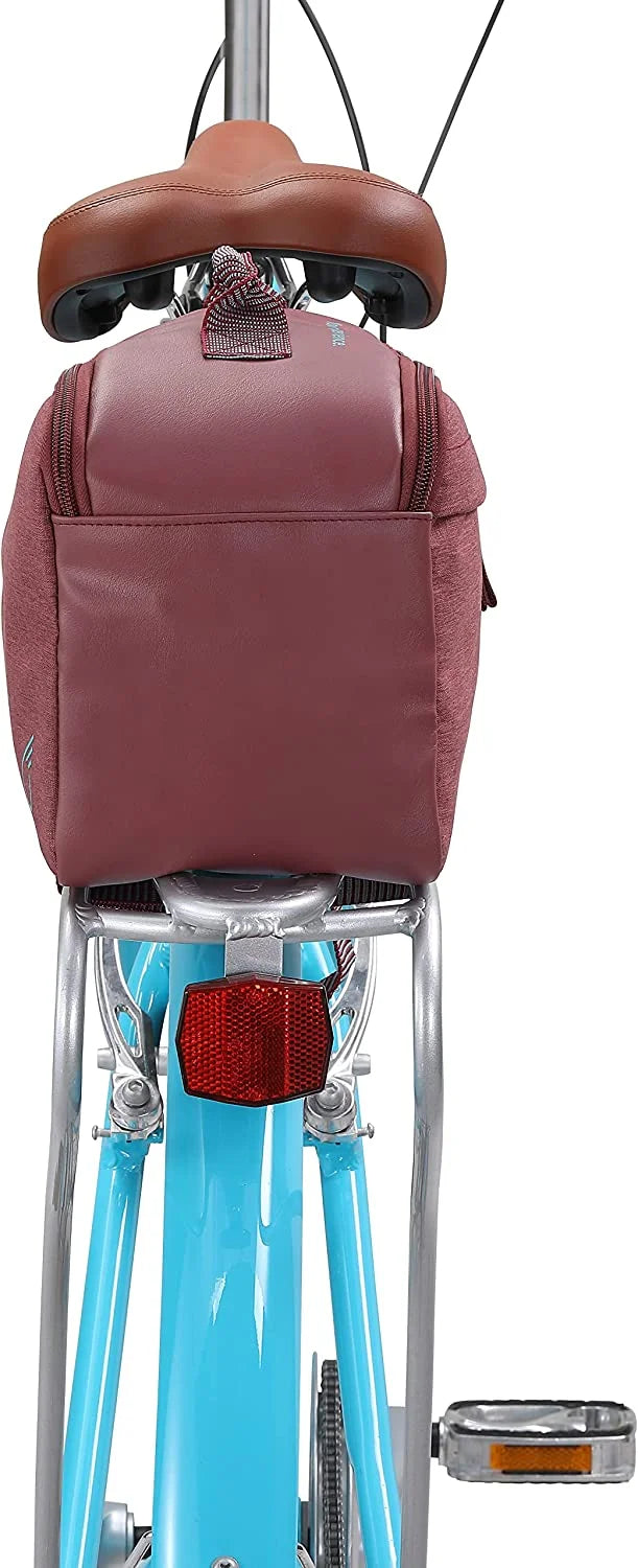 Burgundy Waterproof Bicycle Pannier Bag Rear Rack Trunk with Carry Handle N270