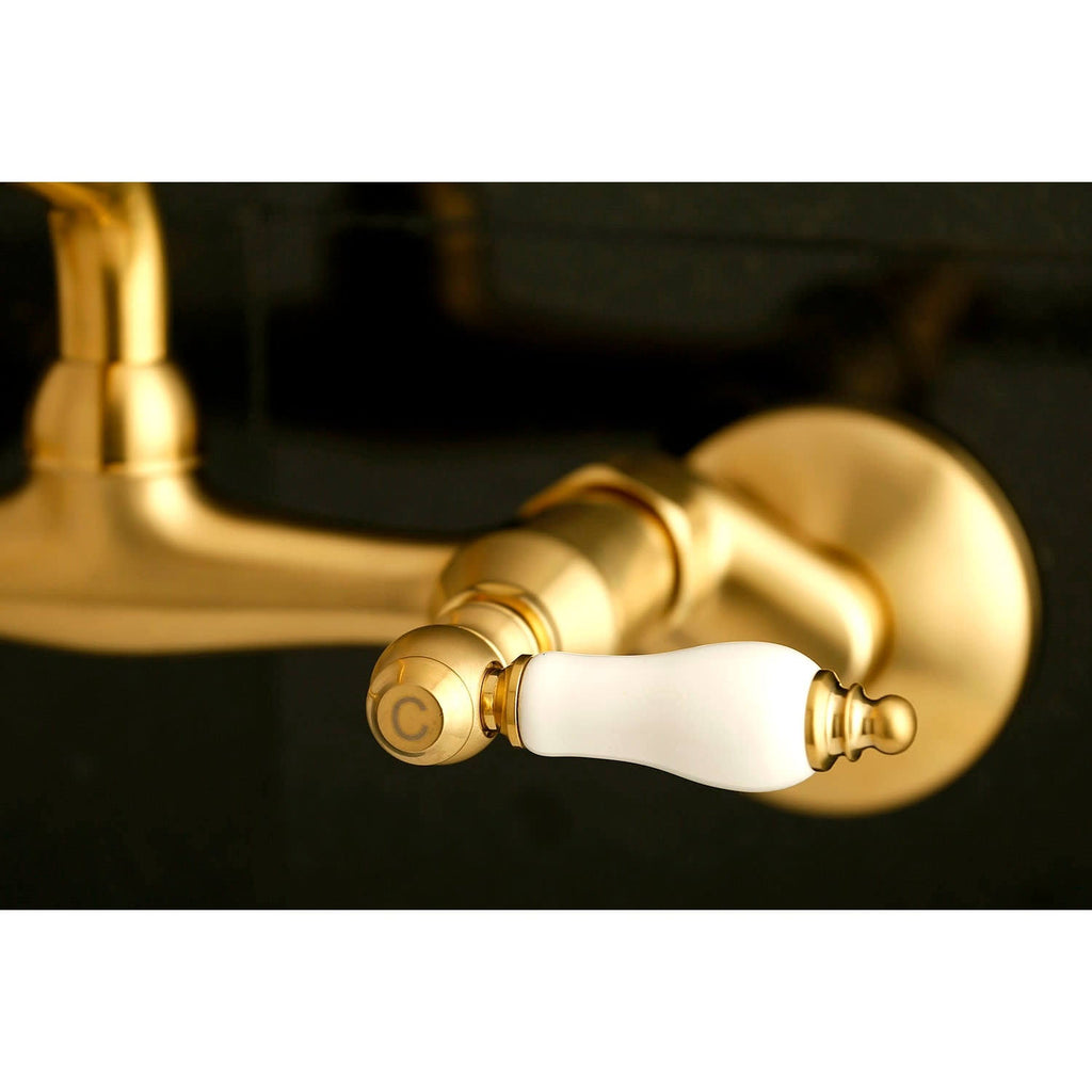 Polished Chrome 2-Handle Wall Mount Kitchen Faucet A80224