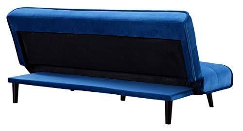 Navy Blue Velvet Convertible Sofa Q319759