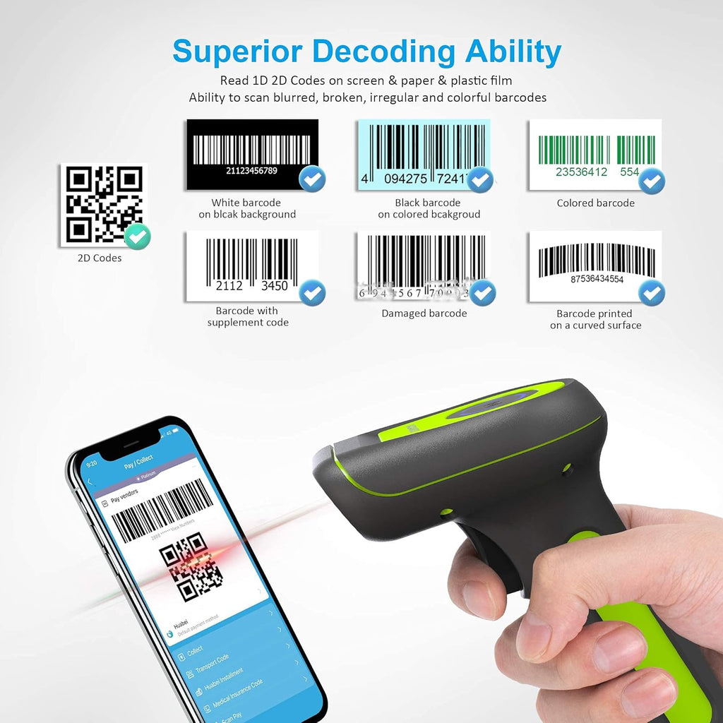 Cordless 2D 1D QR USB Handheld Barcode Scanner W9967