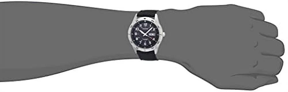 Black Solar Powered Analog Watch with Nylon Strap V520846