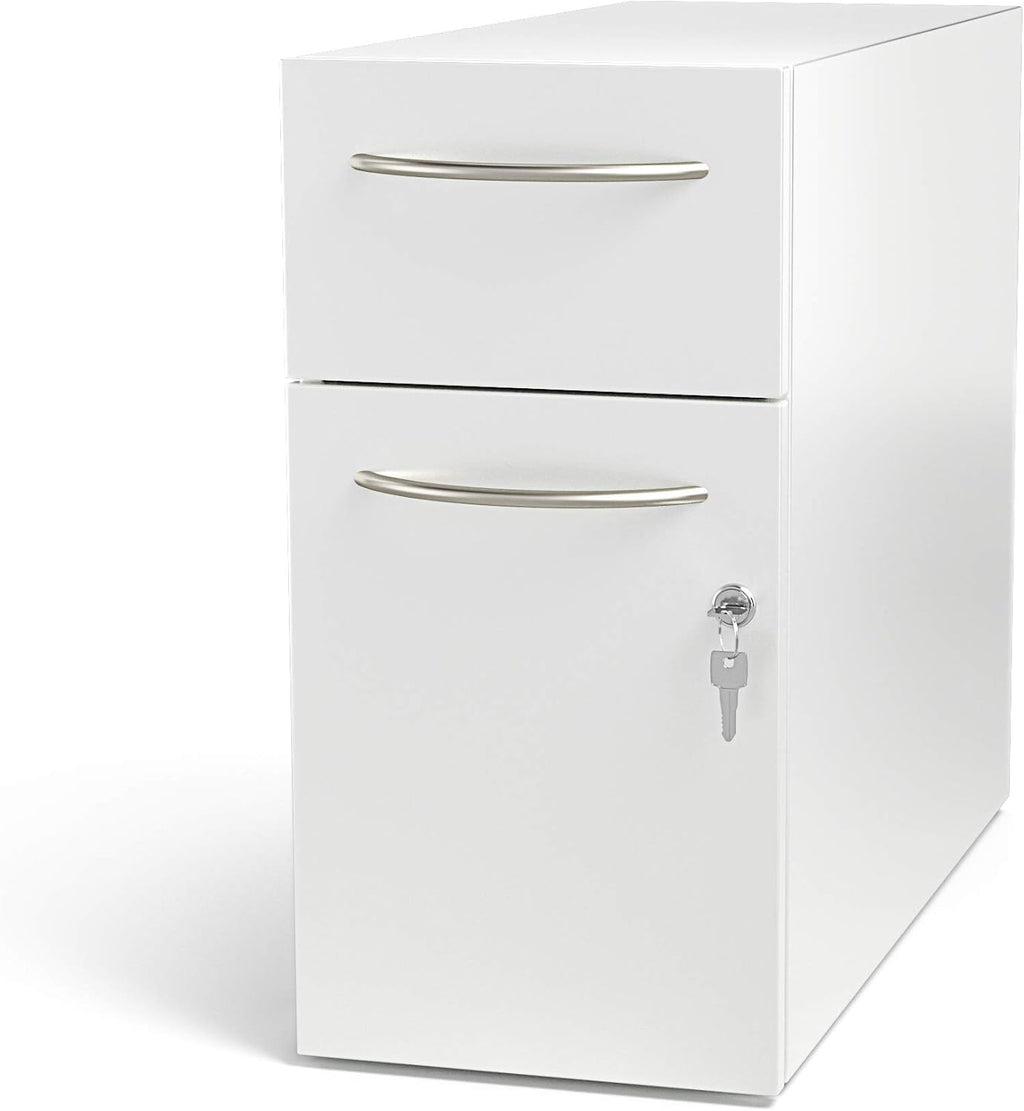 Slim 2-Drawer Mini Filing Cabinet - 18.25in H x 22in D x 9in W - Silver K48217
