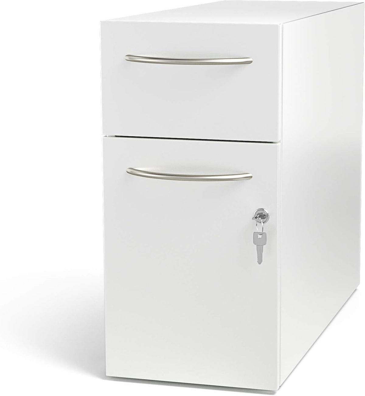 Slim 2-Drawer Mini Filing Cabinet - 18.25in H x 22in D x 9in W - Silver K48217