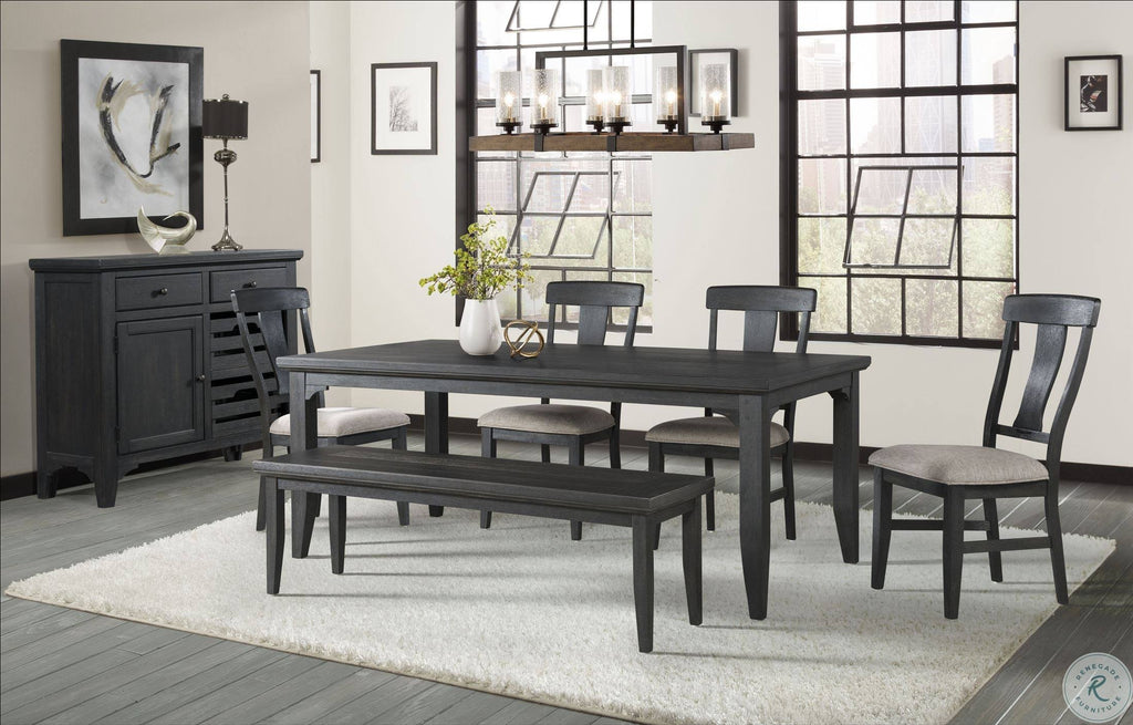 Splatback Side Chair Set of 2 Oiled Black D980582