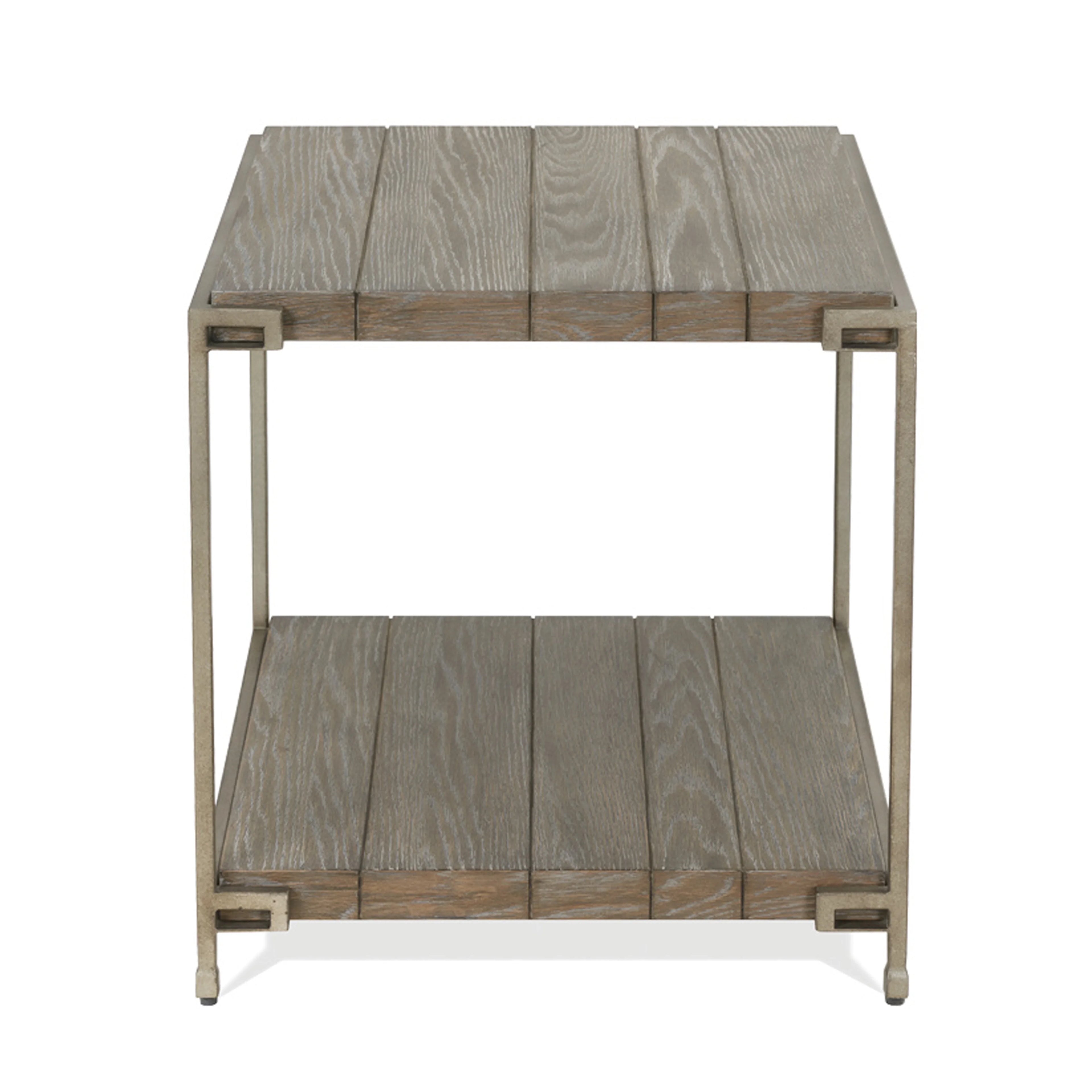 Graphite Gray Wood/Metal End Table with Shelf P5310