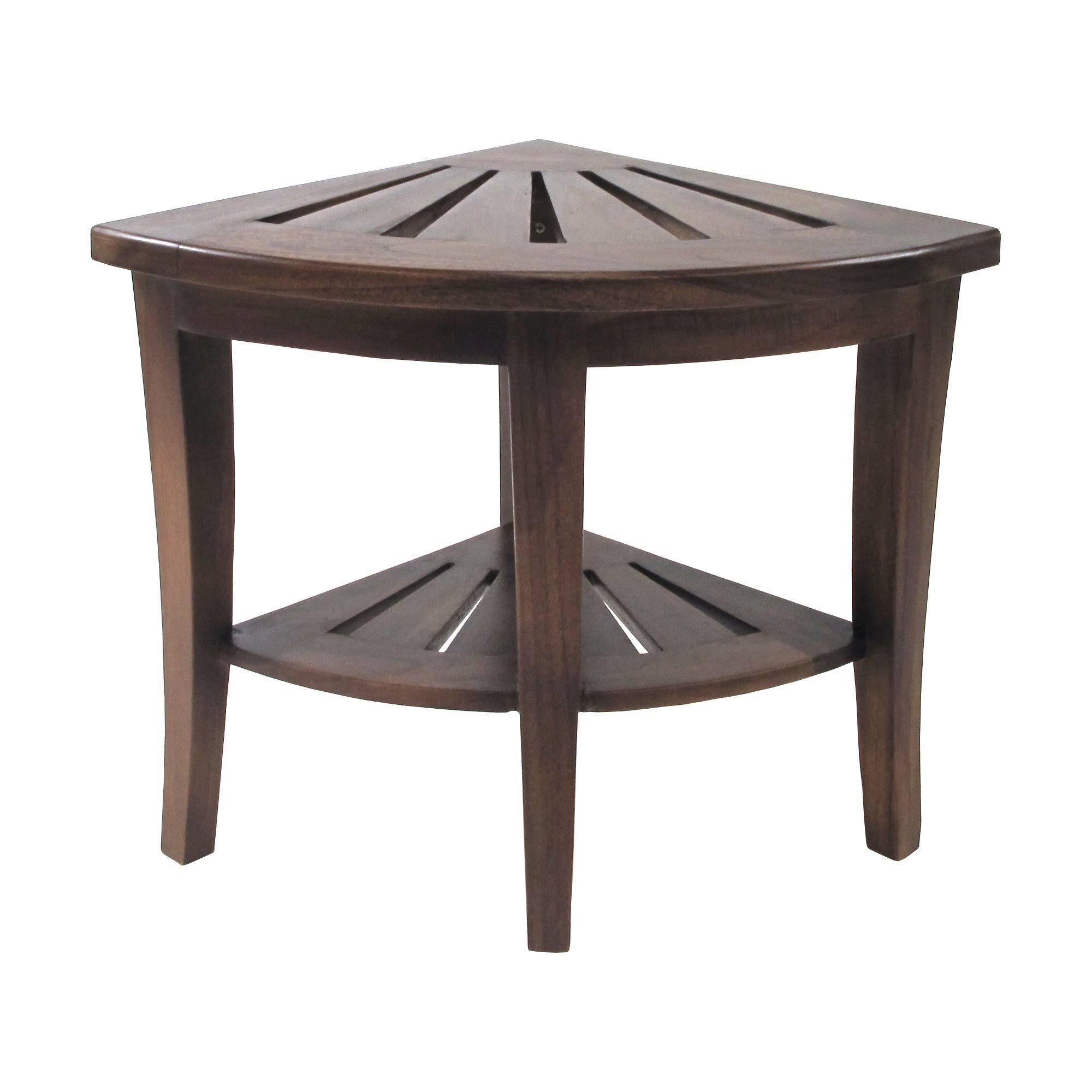 Teak Corner Shower Bench, Brown M78583
