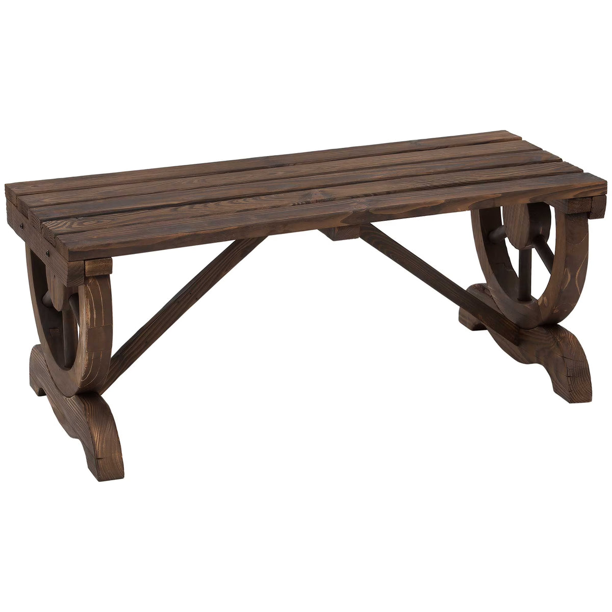 2-Person Wood Outdoor Garden Bench U60601