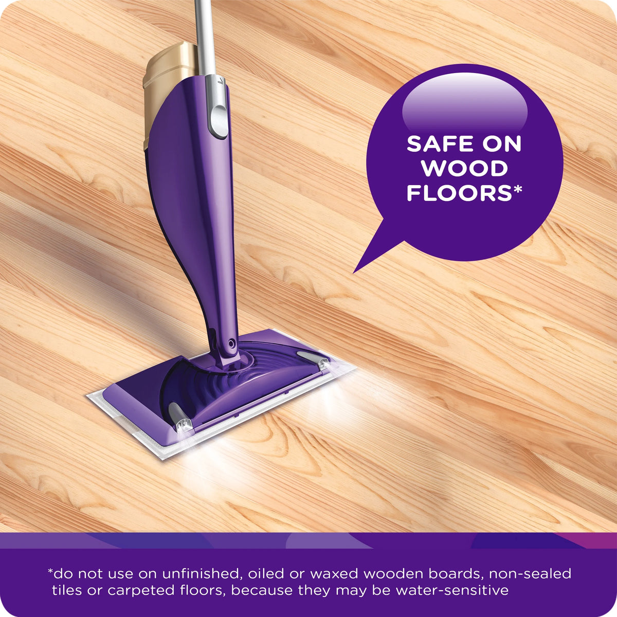 Wood Floor Mopping Starter Kit with Mop, 10 Pads, Solution, Batteries Z24232