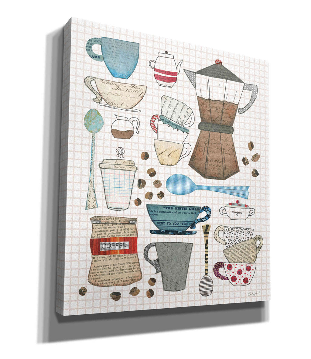 Coffee Chart I v2 Gingham Giclee Canvas Wall Art W57346