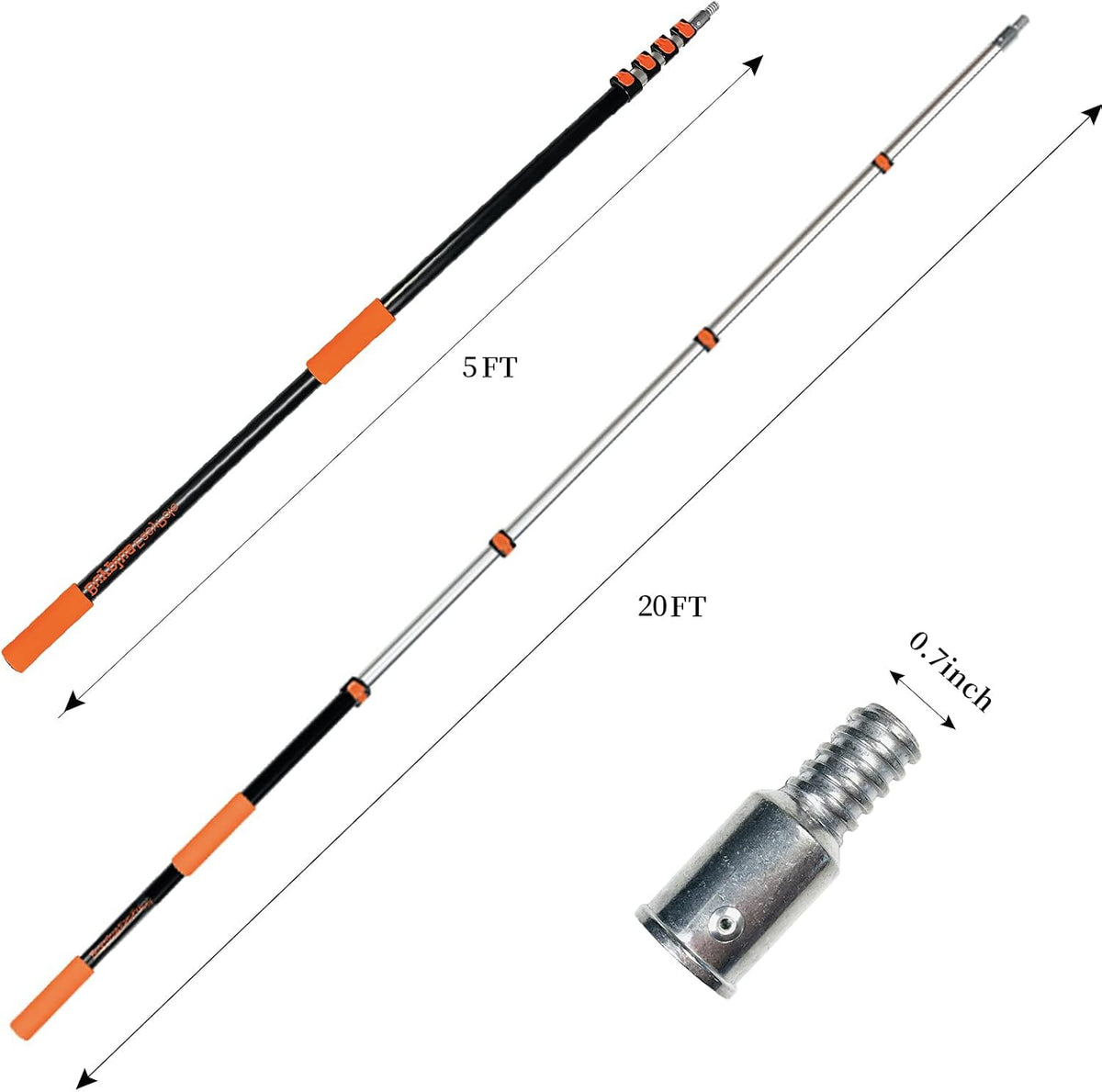 5-to-20 Foot Telescopic Extension Pole, Pack of 2 Z716281