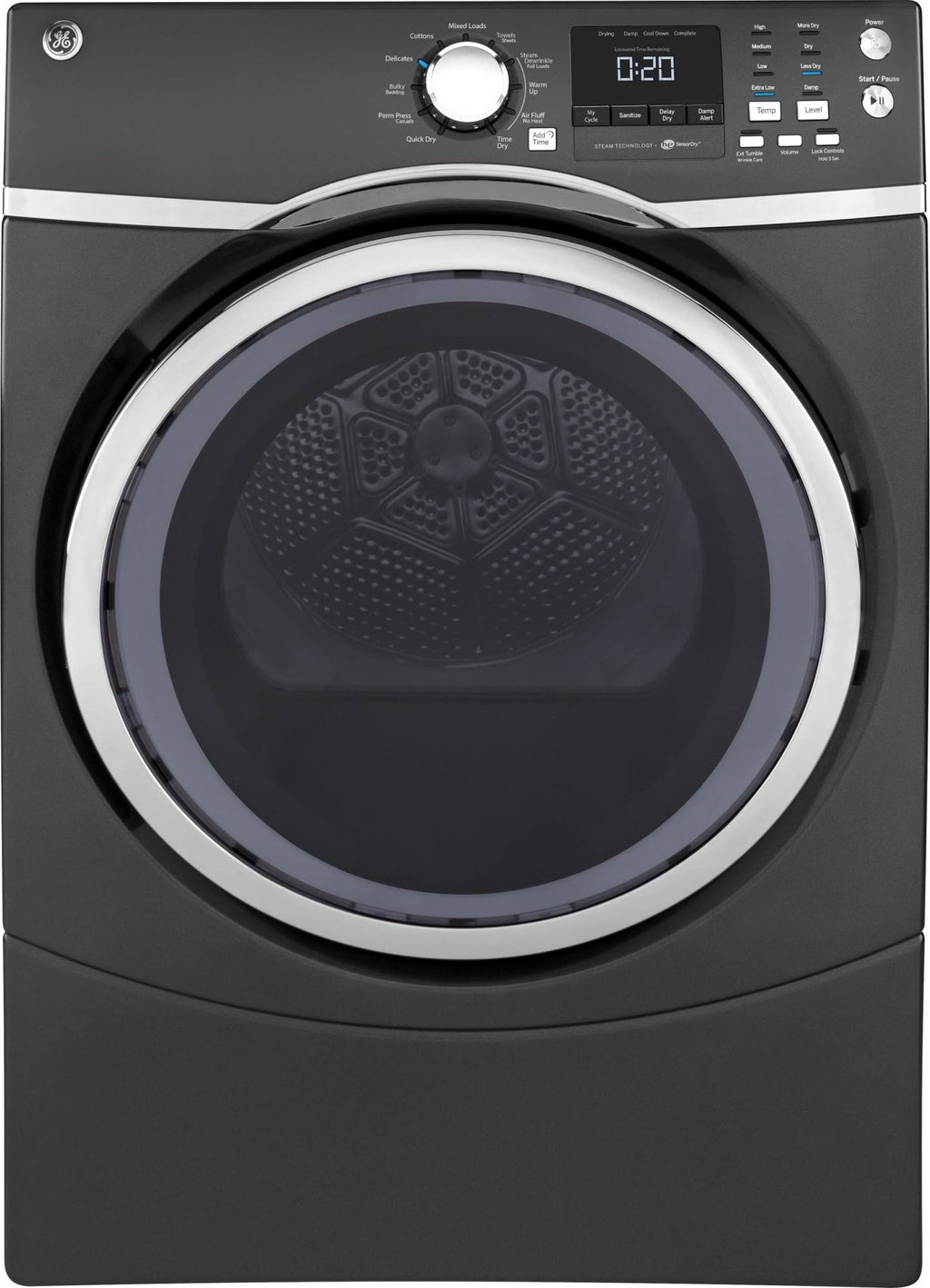 Gray Electric Dryer with Steam P10565