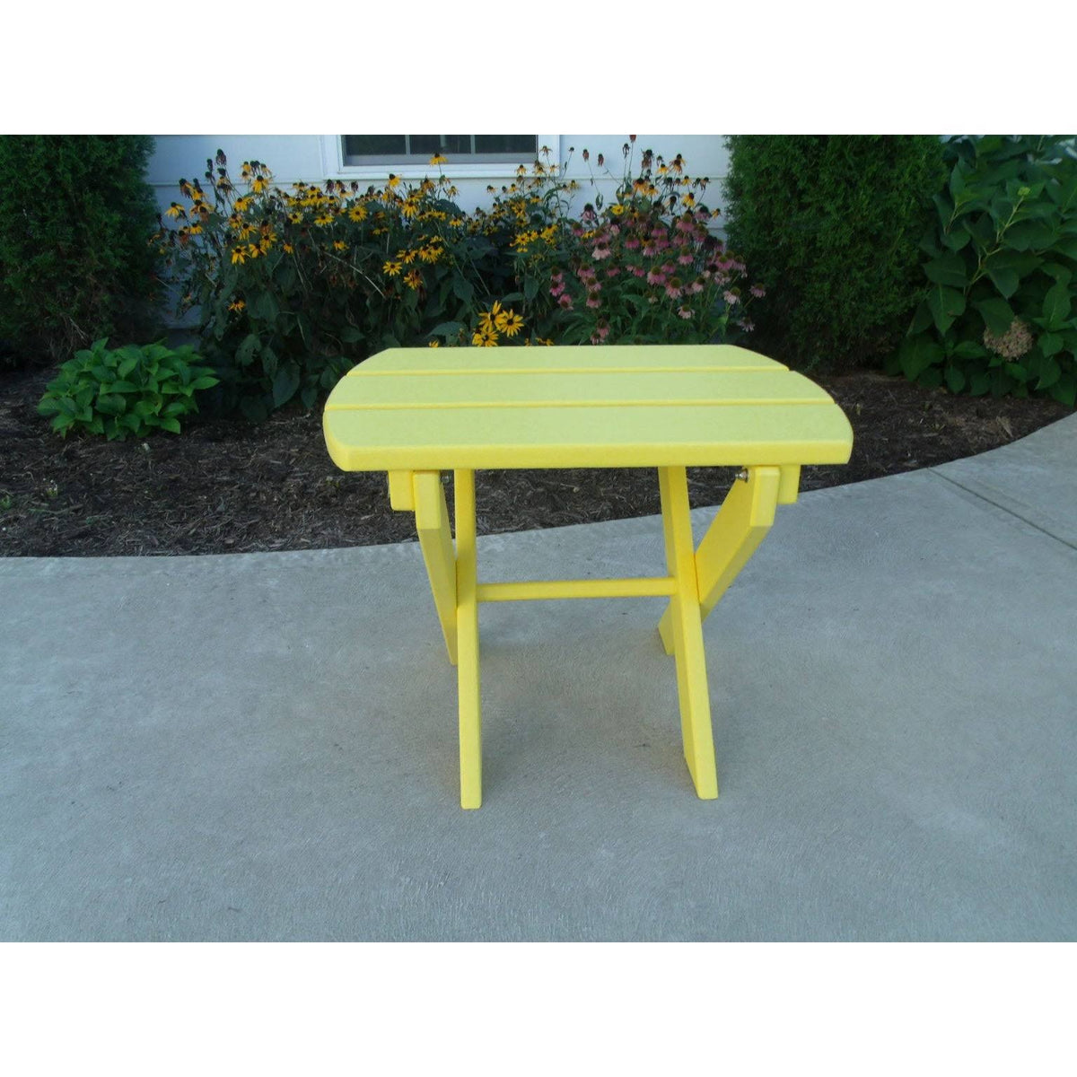 Lime Green Recycled Poly Lumber Folding End Table W726995