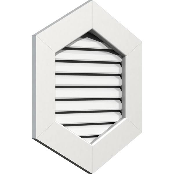 24 inchw x 22 inchh Vertical Peaked Gable Vent with 1 inch PVC Gable Vent L976