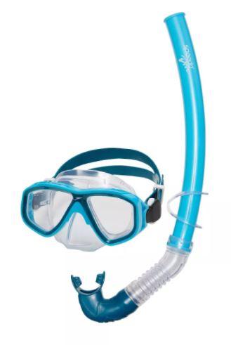 Kids' Mask & Snorkel Set - Blue/Atoll X438