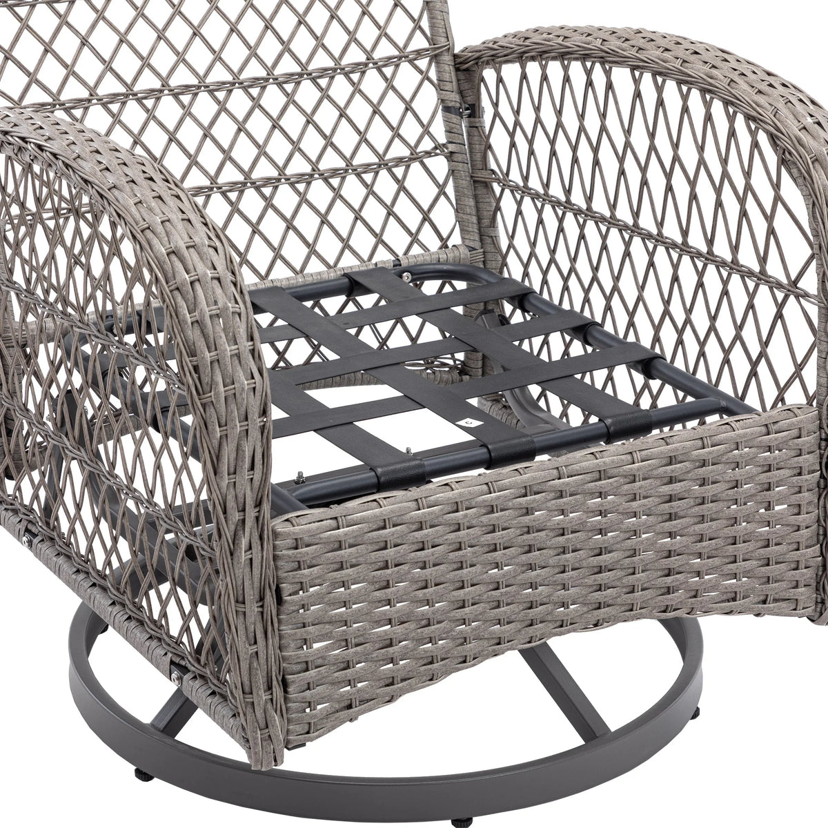 Navy Blue 3 Pc Outdoor Swivel Rocker Patio Chairs N40941