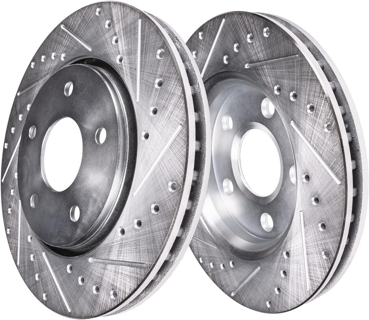 Front and Rear Drilled & Slotted Disc Brake Rotors 4pc Set D3148