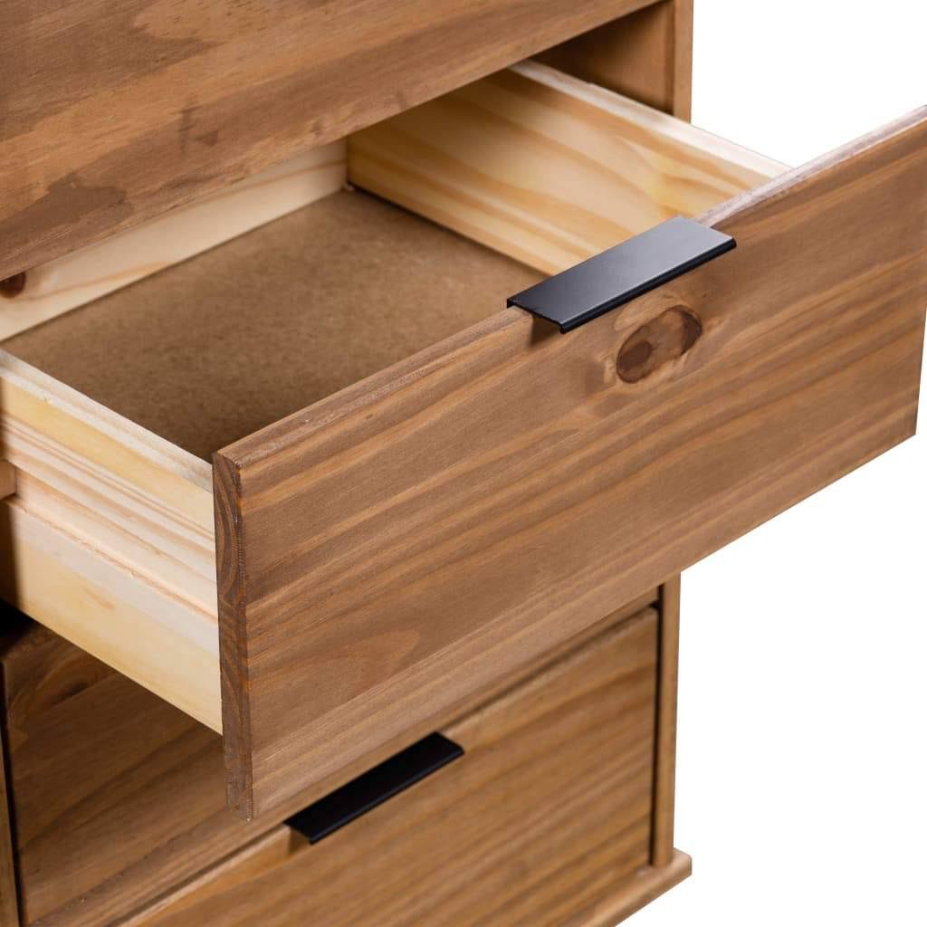 Drawer Cabinet Gray Solid Pine Wood H3030