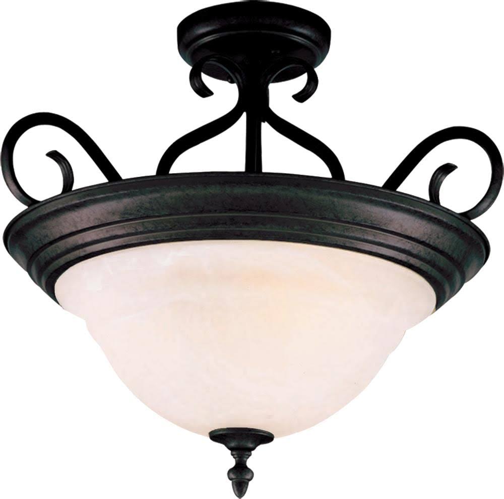 18.5-in Kentucky Bronze Incandescent Semi-Flush Mount Light Q9191