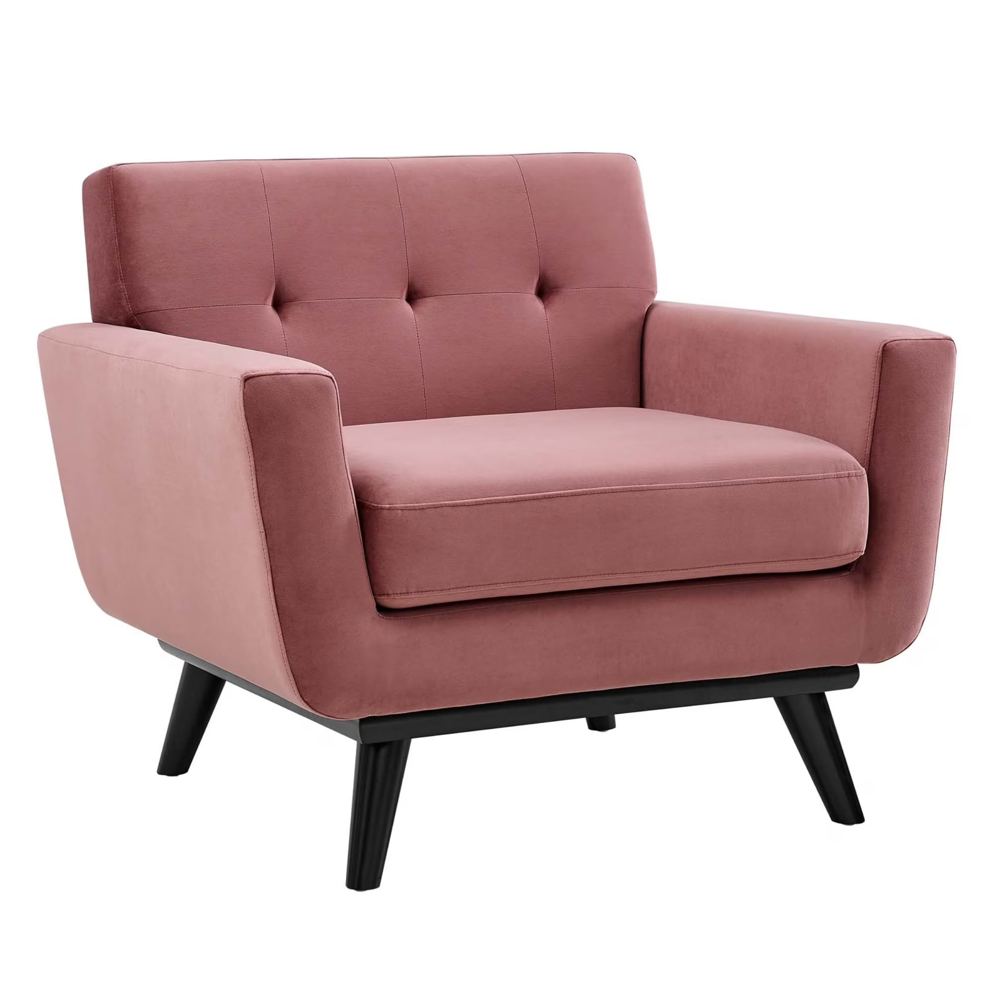 Dusty Rose Pink Performance Velvet Tufted Armchair V24659