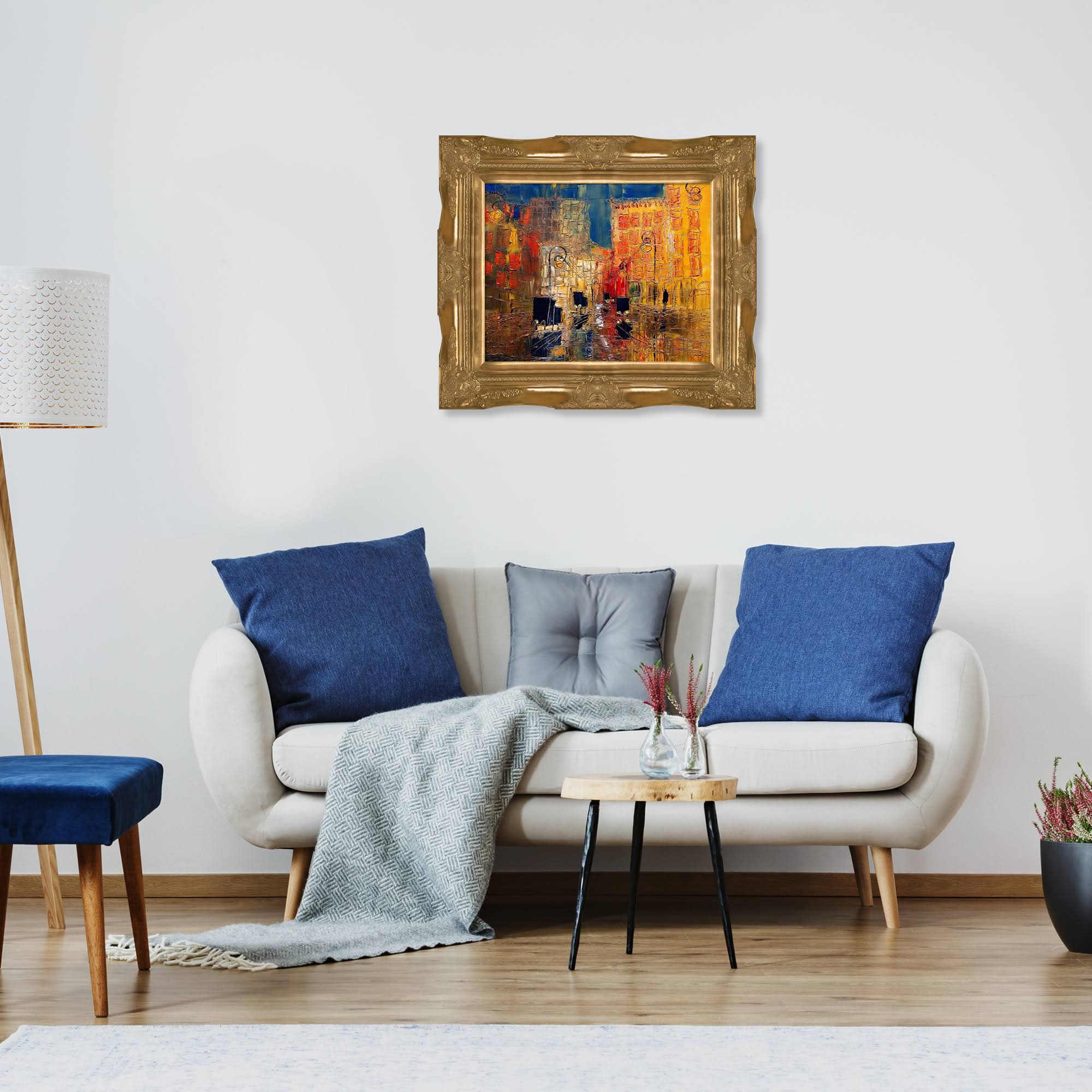 Rain Print with Victorian Frame, Gold Finish D35684