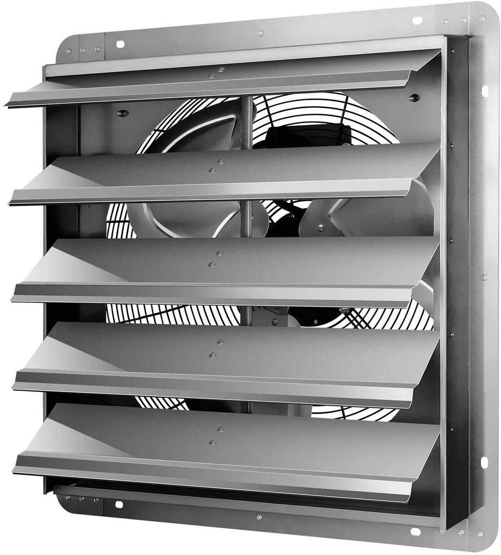 7 Inch Shutter Exhaust Fan Aluminum, 1680 RPM, 760 CFM, Silver Pack of 2 D608