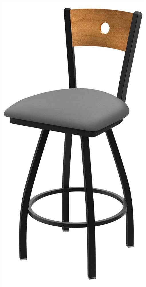 Swivel Counter Stool with Black Wrinkle Finish, Medium Back A92381