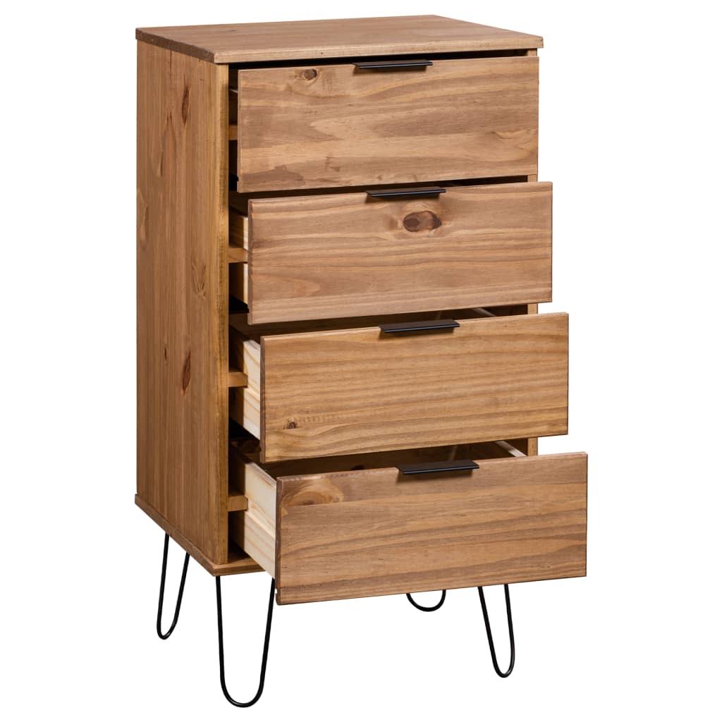 Drawer Cabinet Gray Solid Pine Wood H3030