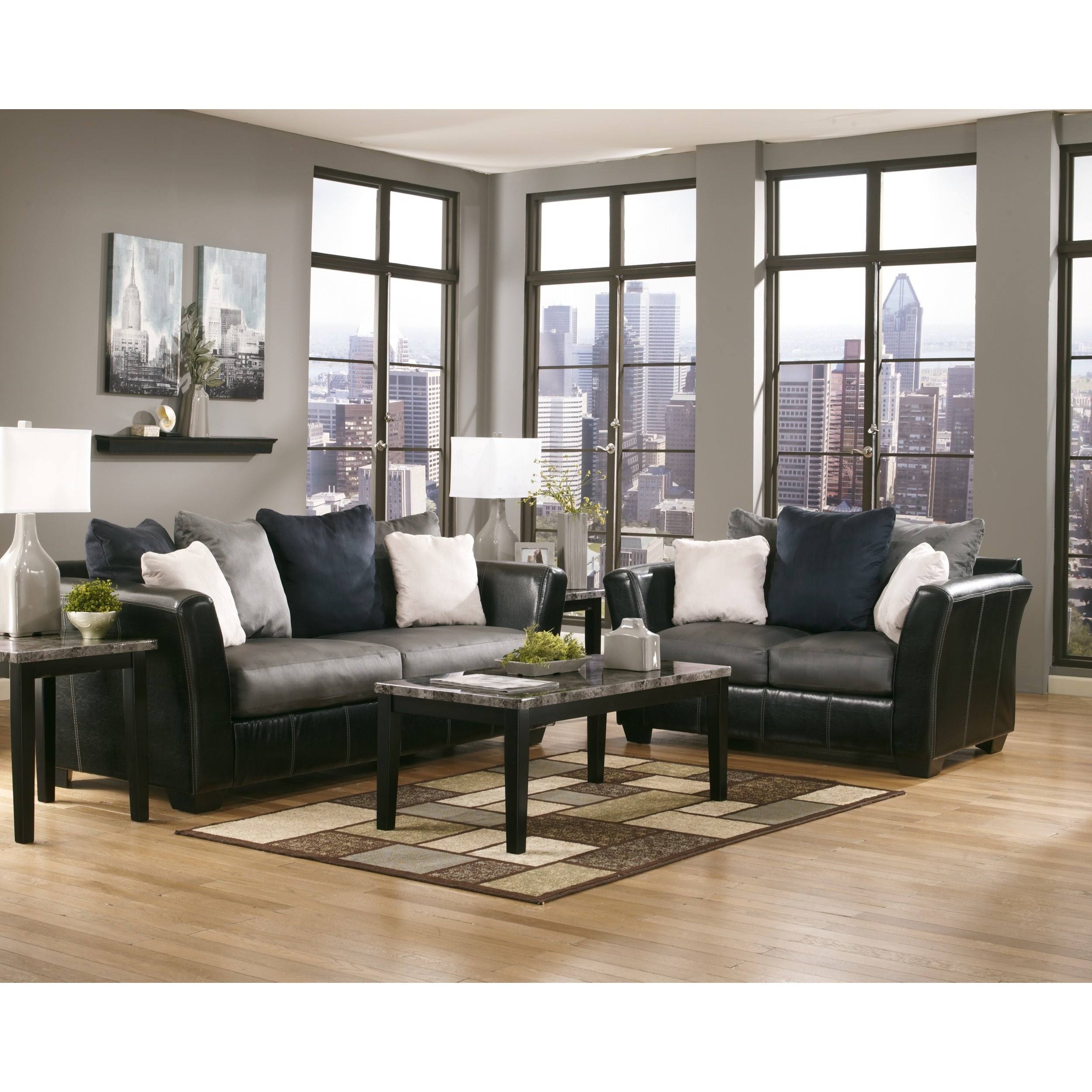 Black Faux Marble 3-Piece Occasional Table Set K5750
