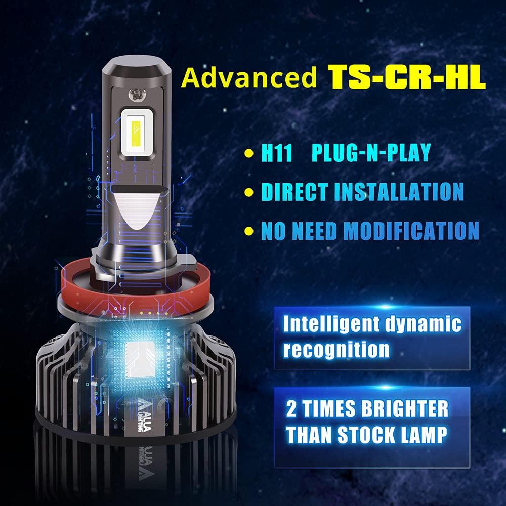 6500K Xenon White LED Headlights Bulbs Pack of 2 C370346